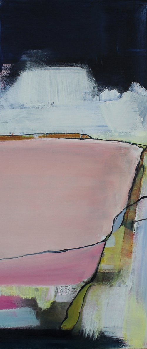 Pink White Modern Abstract by Eleanore Ditchburn