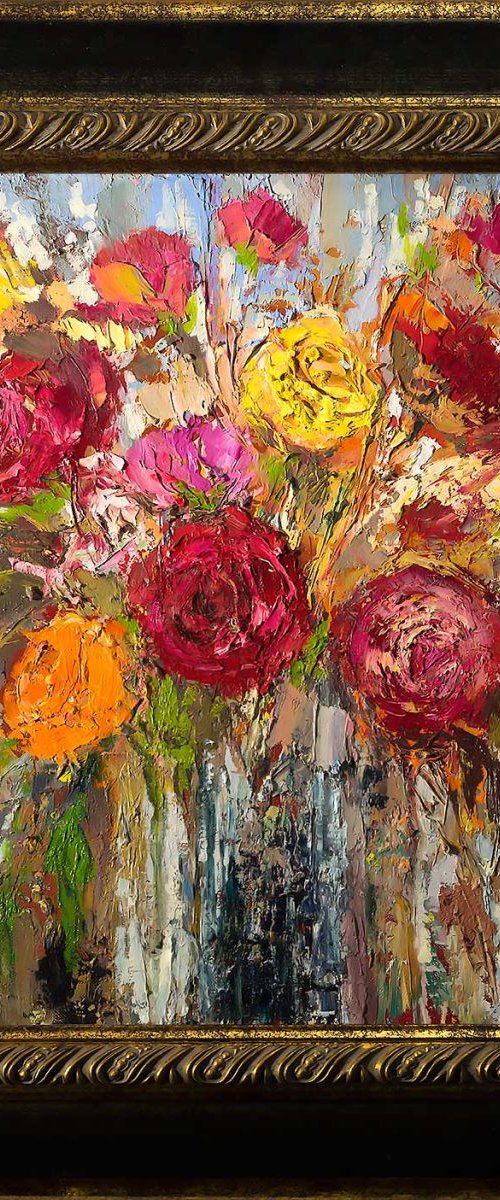 'Bouquet of Roses II' Framed Ready to hang FREE SHIPPING by Ewa Czarniecka