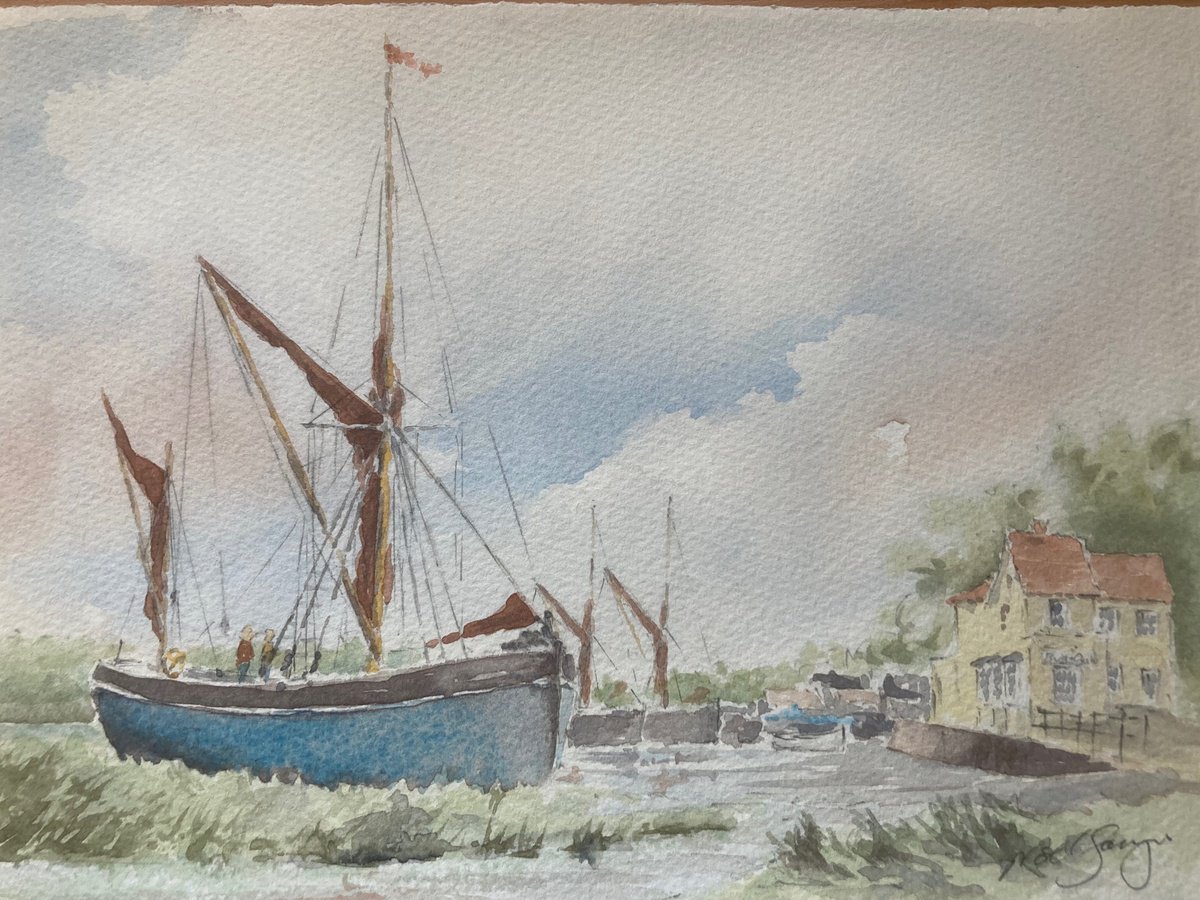 Thames Barge at Pin Mill Suffolk by Noel Sawyer
