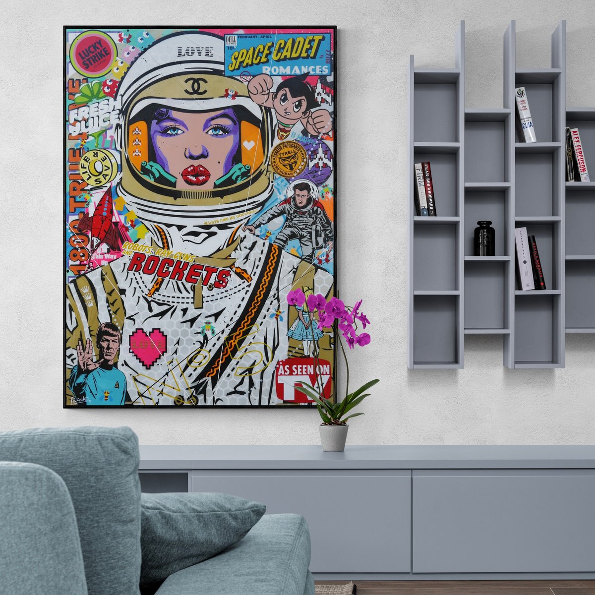 Urban And Pop Painting , Lavender Cadet By Franko, 39 X 55, Artwork For Sale On Artfinder