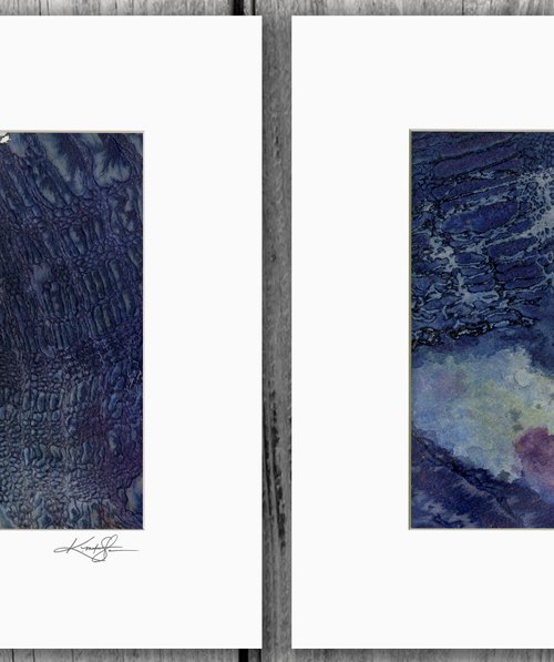 Nature's Rhythm Collection 1 - 2 Abstract Paintings in mats by Kathy Morton Stanion by Kathy Morton Stanion