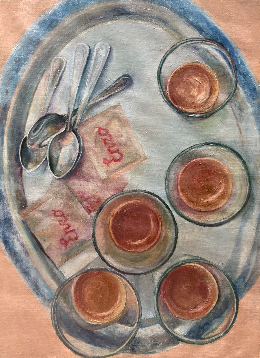 Photorealistic Oil Painting , Coffee At Enzo By Anastasiya Kostyuk, 9 X 13, Artwork For Sale On Artfinder