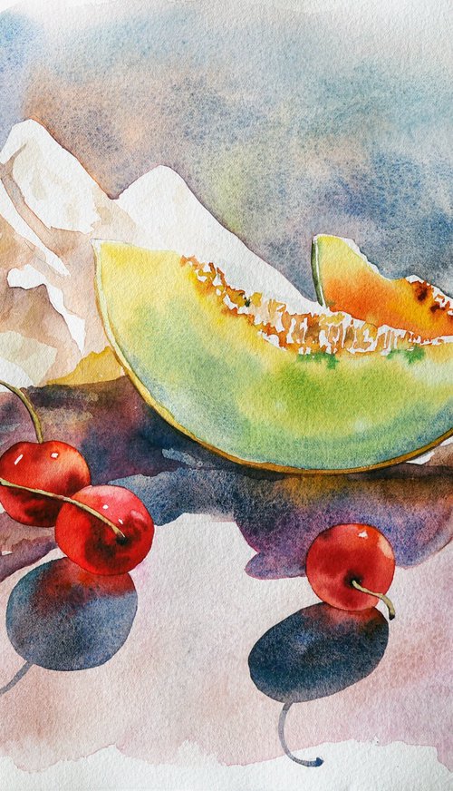 Summer still life with melon by Delnara El