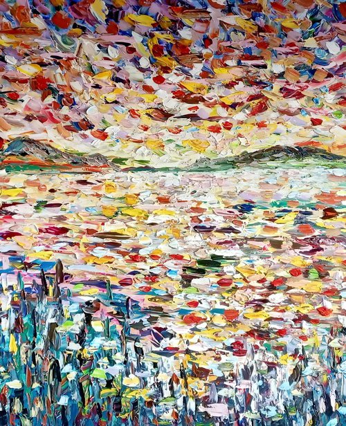 Tramonti Liguri acrilico su tela 140x270cm 2023 by Antonino Puliafico