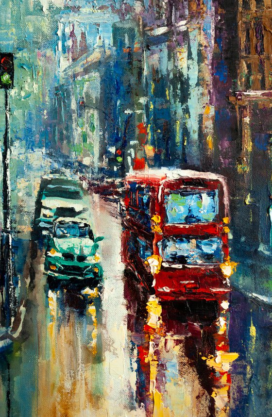 "Street after rain" London , cityscape