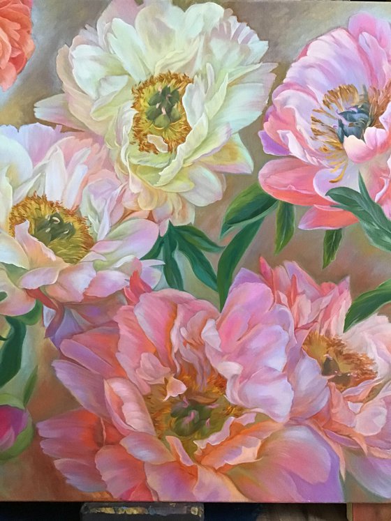 Composition of peonies