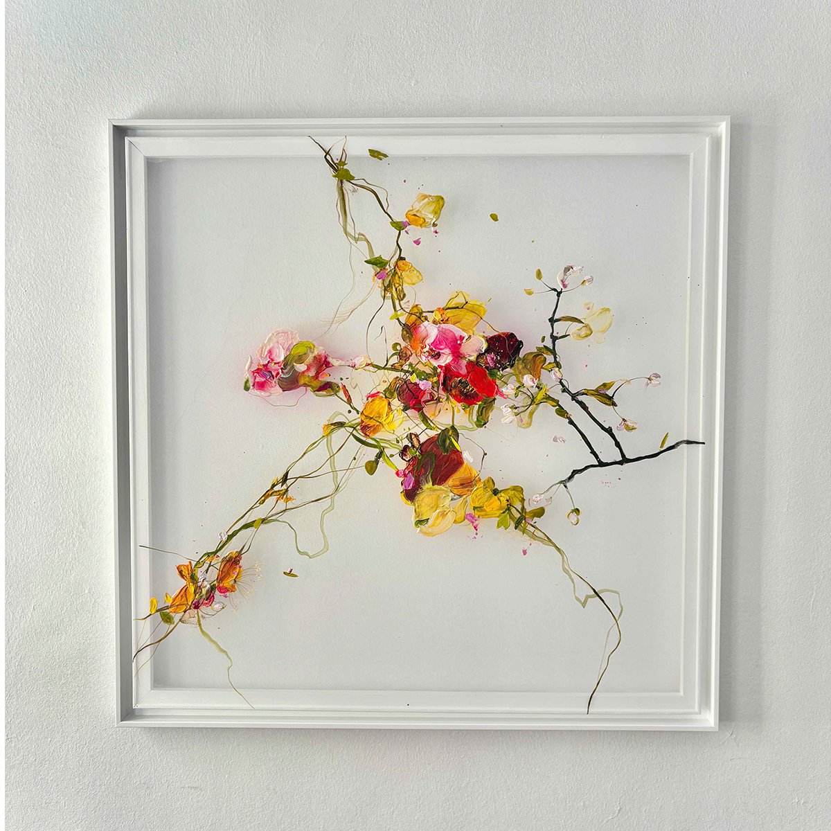 Abstract Acrylic Painting By Anna Maiko, 34 X 34, Wildflowers, Original Artwork