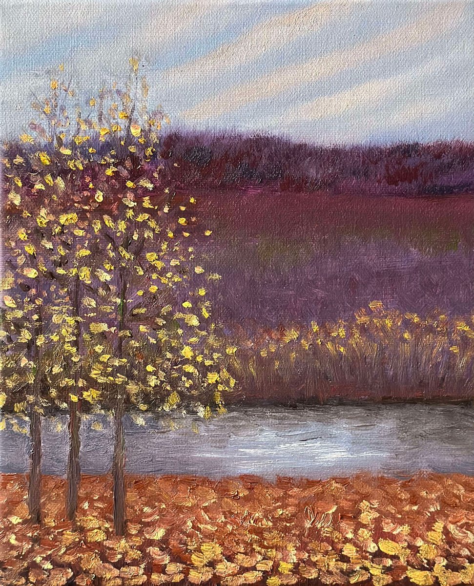 Impressionistic Landscape Oil Painting By Fosco Culto, 10 X 12, November, Original Artwork