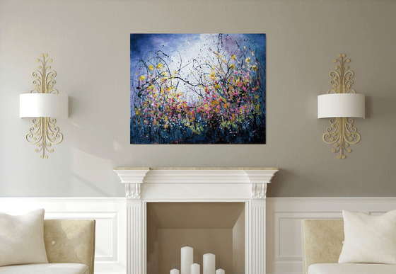 Dream On-  Super sized original abstract floral painting