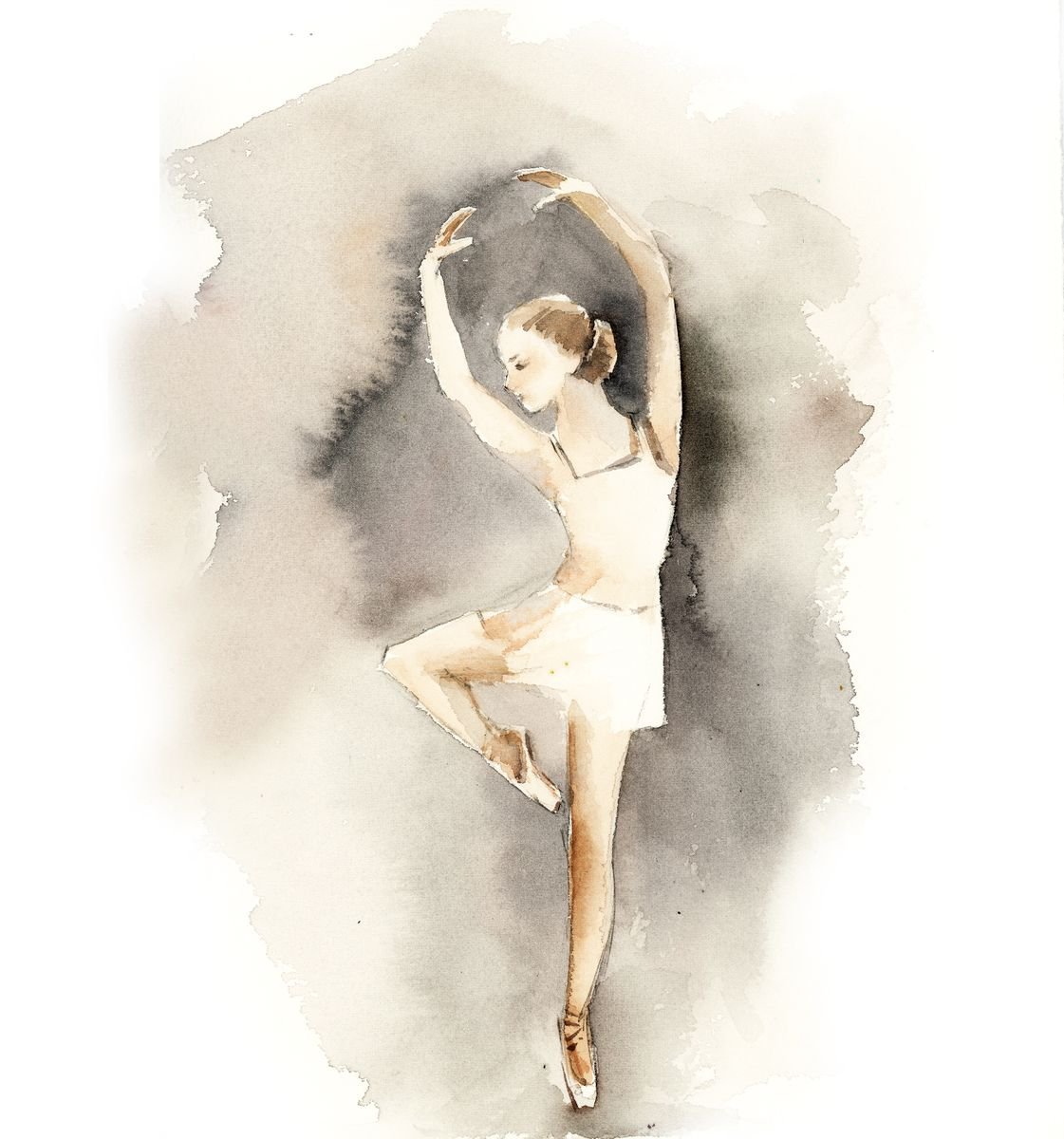 Little ballerina in dusty pink and grey n.3 by Sophie Rodionov