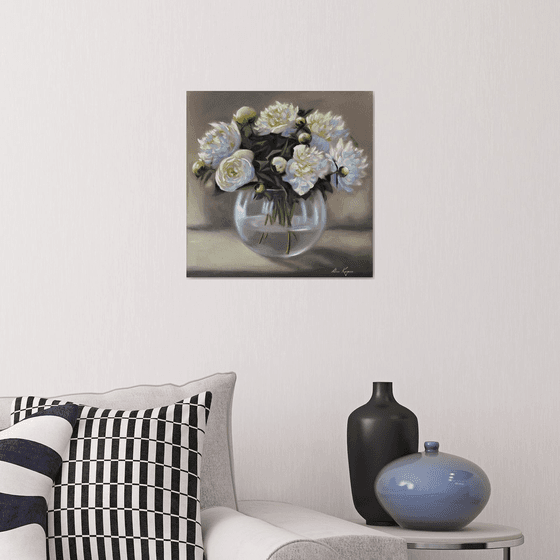 White peonies