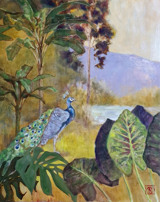 Landscape with Peacock
