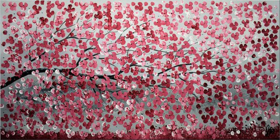 Falling Reds - Abstract - Acrylic Painting - Framed Painting - Wall Art - Flower Painting - Ready to Hang