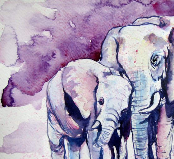 Elephant with baby