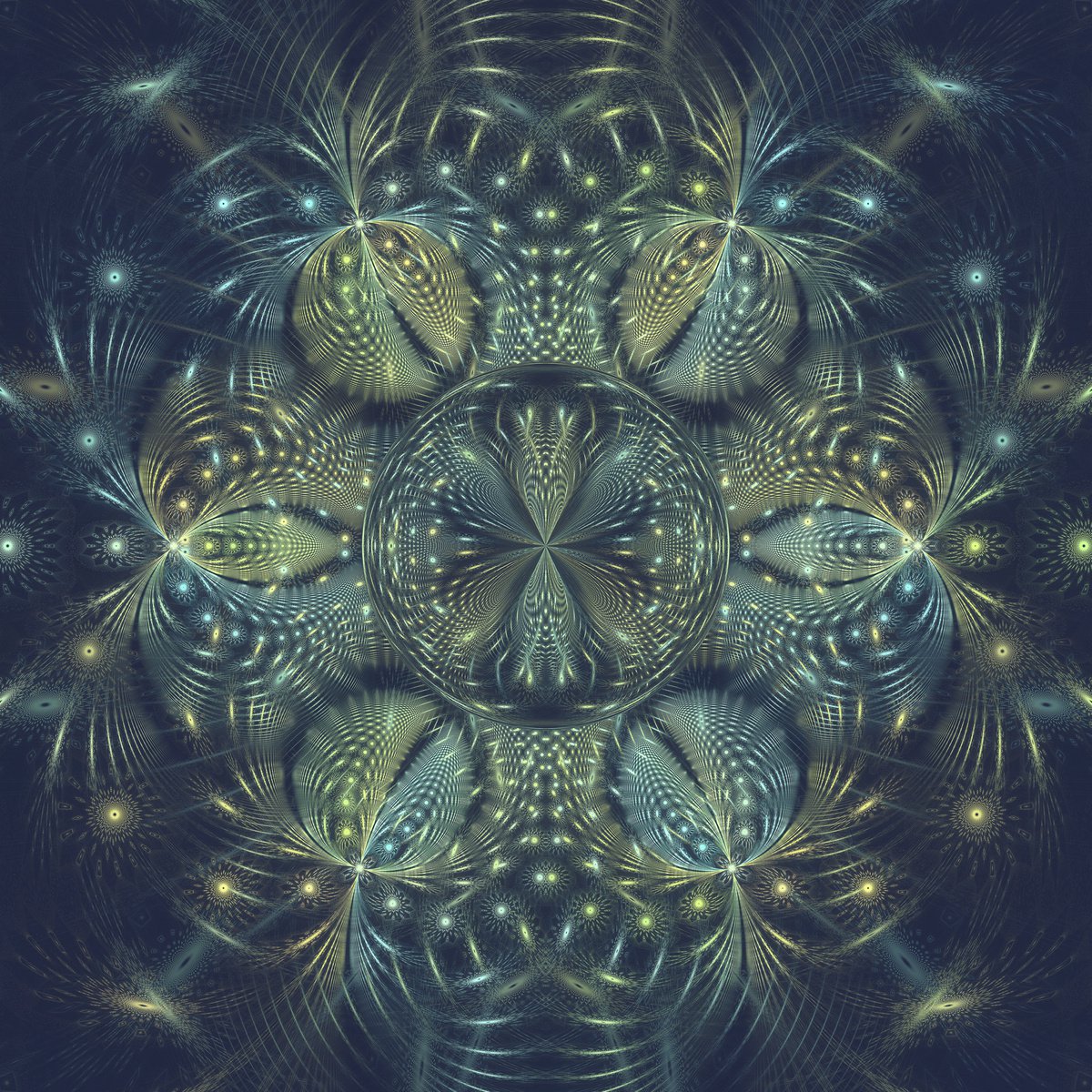 Cesarka - Mandala - digital fractal geometry art - limited edition print by Inna Etuvgi