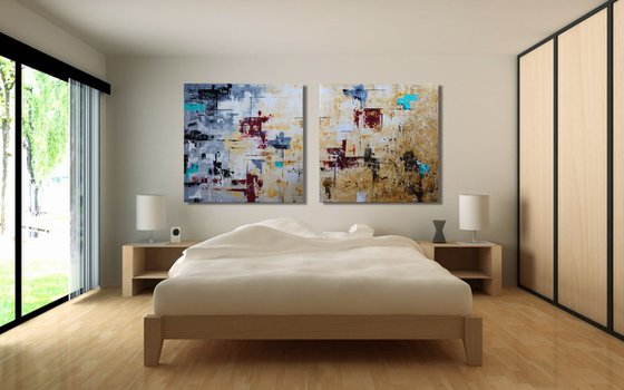 Urbanization (Diptych 200+ x 100 cm) XXXL (80+ x 40 inches)