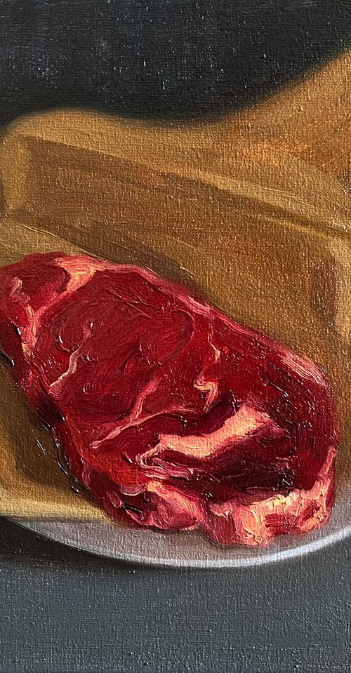 Still Life with steak by Elina Arbidane