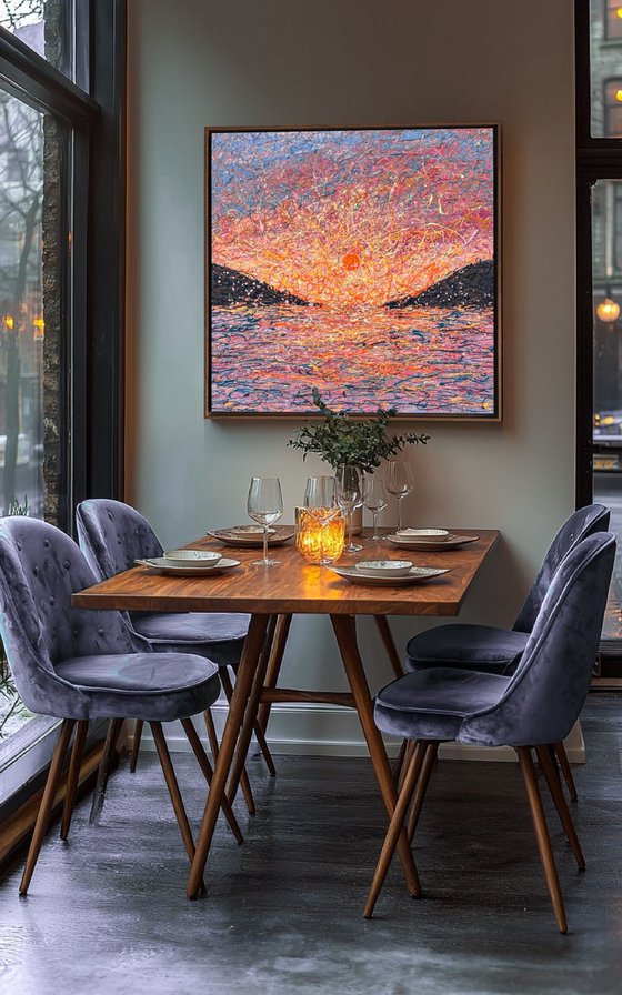 Golden Solace - diptych, framed