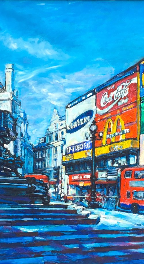 Eros in Piccadilly Circus by Patricia Clements