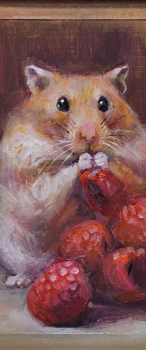 Hamster And Raspbessies by HELINDA (Olga Müller)