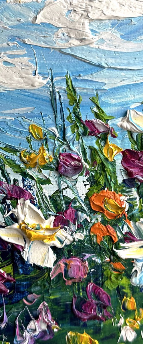 Wild Flowers impasto by Oksana Fedorova