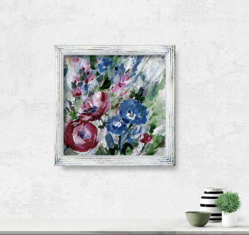 Shabby Chic Dream 2 - Framed Textured Floral Painting by Kathy Morton Stanion by Kathy Morton Stanion