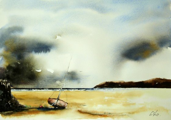 Alone again. Original Watercolour Painting.