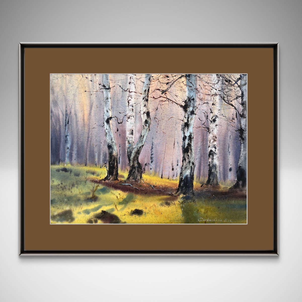 Impressionistic Watercolour , Birchwood Dreams By Eugenia Gorbacheva, 16 X 12, Artwork For Sale On Artfinder