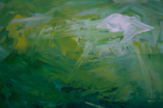 Still life apple - abstract green