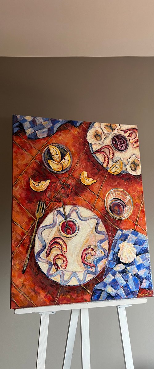 Shrimp, lemon and Oyster by Valentina Ash