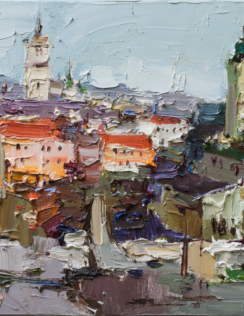 Lviv - Original cityscape painting by Anastasiia Valiulina