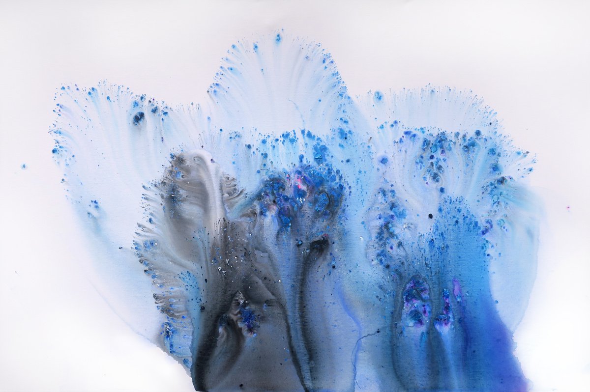 Abstract Acrylic Painting By Muriel Napoli, 47 X 31", Nature 127, Original Artwork