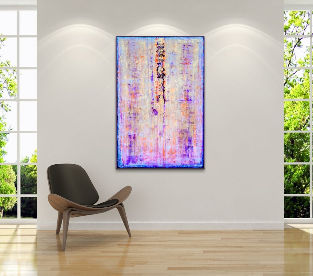 Expressive Abstract Acrylic Painting By Elide Pizzini, 39 X 59, Transmutation, Original Artwork