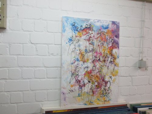 summer rain oil on canvas 39,4x27,6 inch by Sonja Zeltner-Müller