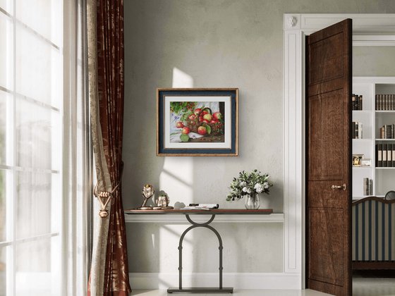 Apples and Wild Strawberries Still Life