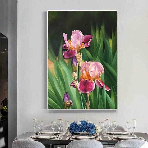 Realism oil painting:flowers t225