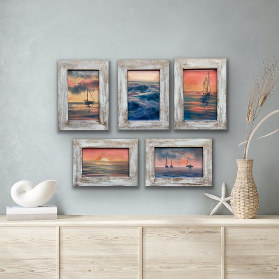 SUNSET ON THE SEA #3 - poliptych