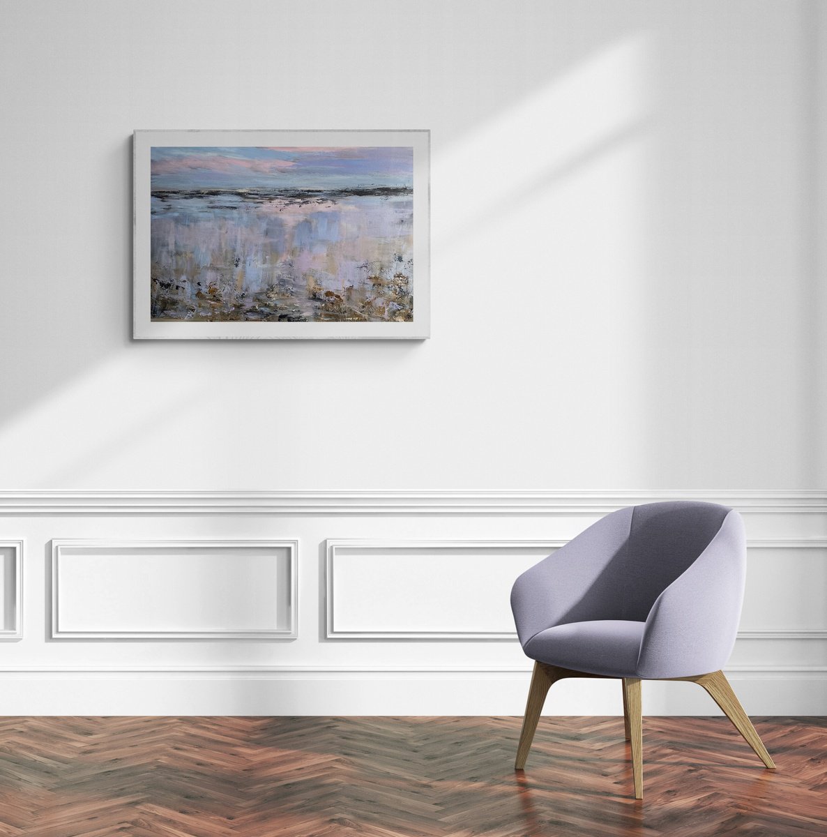 Impressionistic Landscape Acrylic Painting By Nikki Wheeler, 36 X 24", Reflections, Original Artwork