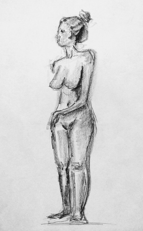 Nude. Original pencil drawing.