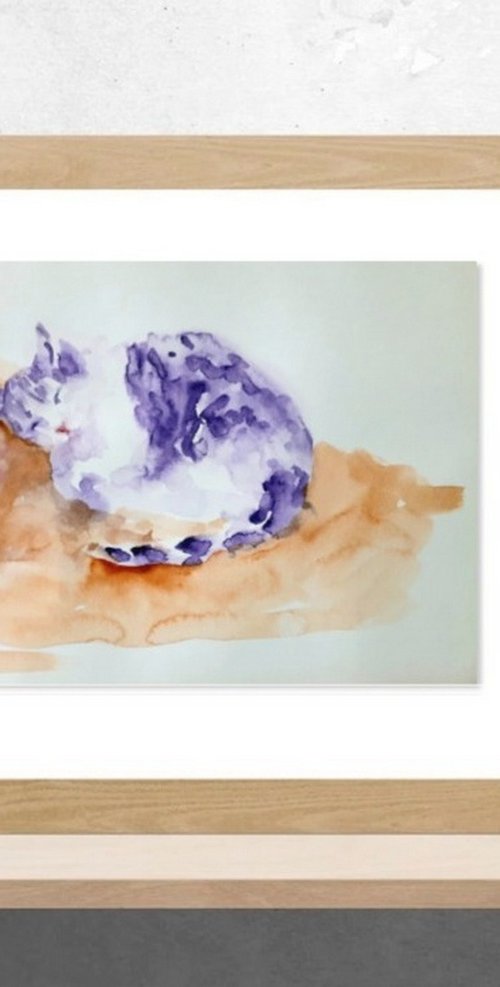 The Minimalist Purple cat by Asha Shenoy