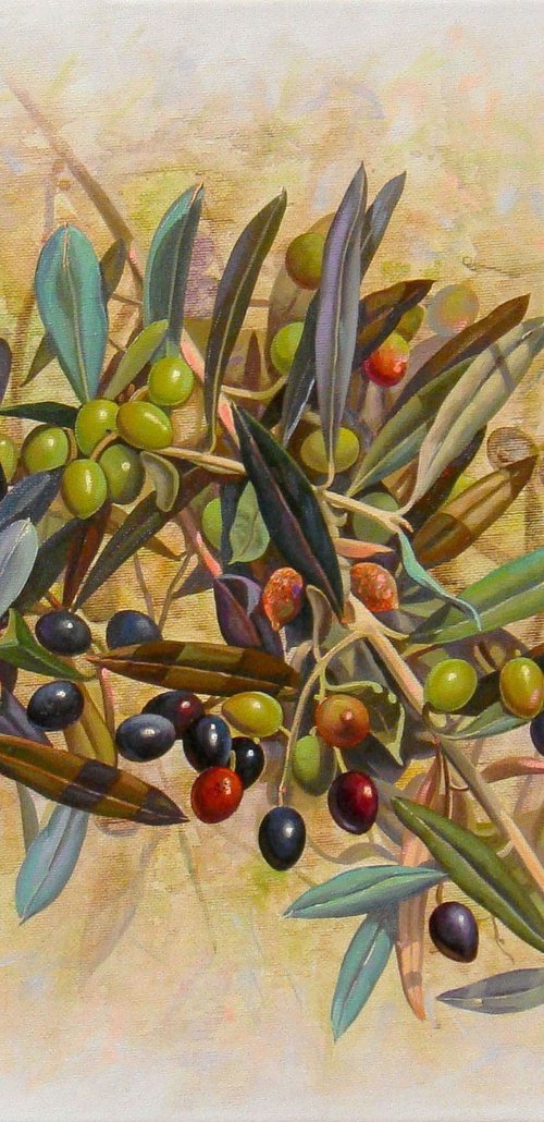 Olives, Oil Painting by Irini Karpikioti