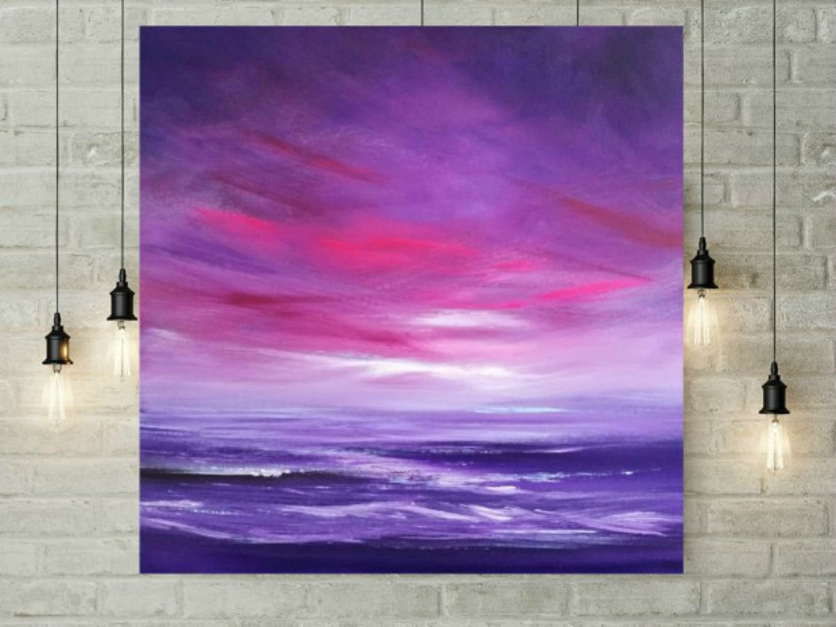 Burning Desire, Landscape Modern Art Office Decor Home Acrylic