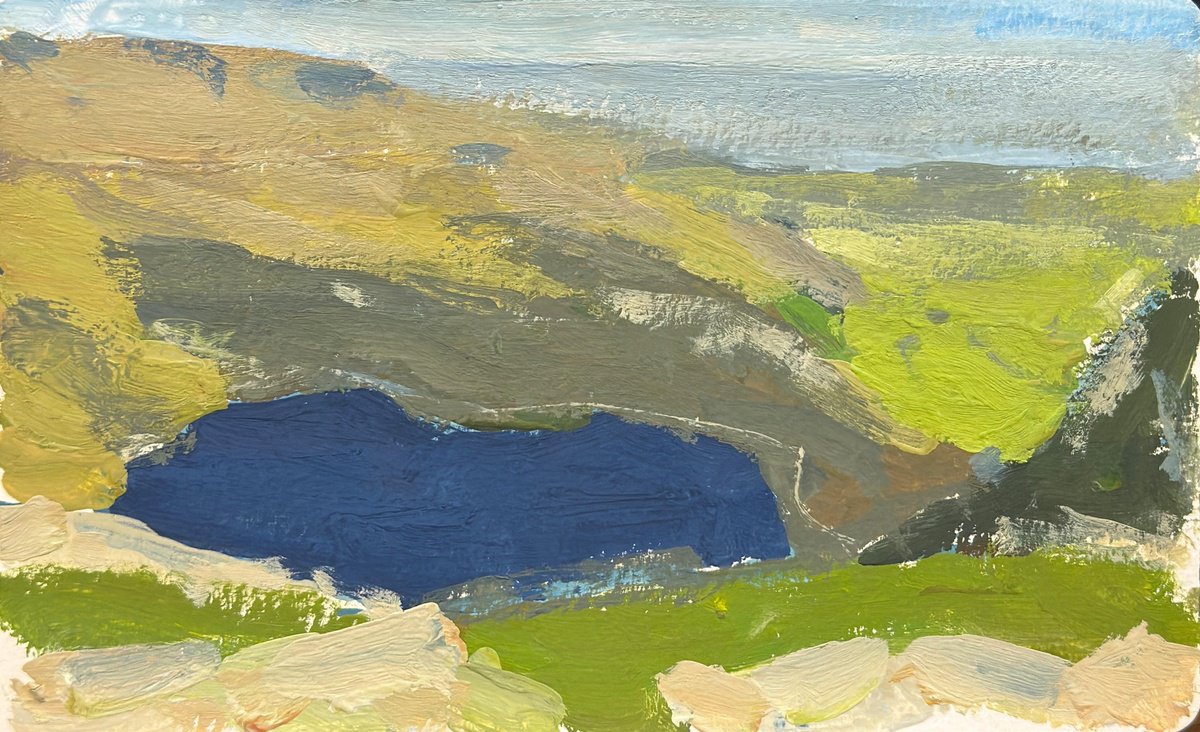 Impressionistic Painting , Clouds Over Stickle Tarn By Alex James Long, 8 X 5, Artwork For Sale On Artfinder