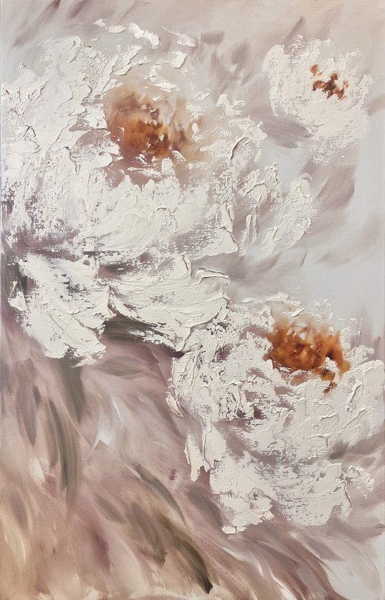 White Cream texture peonies
