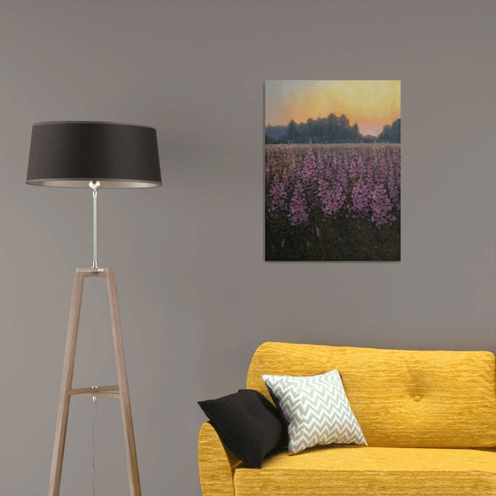 Sunset Over The Fireweed Field