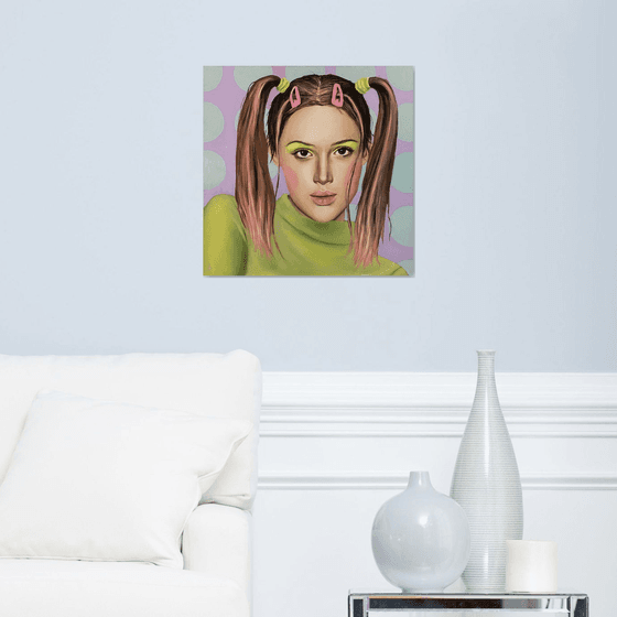 GIRL WITH PINK HAIRPINS
