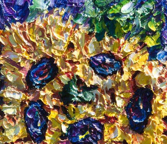 Bouquet of Sunflowers (Impasto Palette Knife)