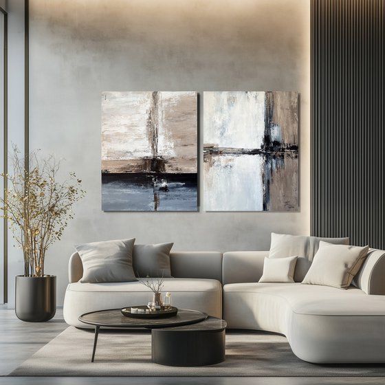The Space Between Reflections set diptych