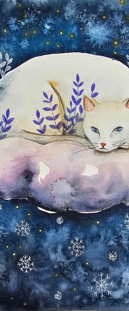 Cat On The Cloud (small) by Evgenia Smirnova