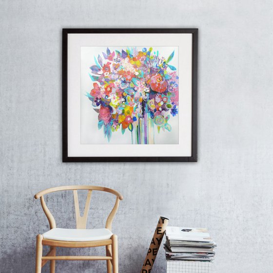 Bunch of flowers (semi abstract floral / flower painting)